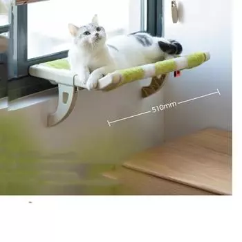 Осенне-зимний теплый подвесной гамак для кошек с подвижным сиденьем, мягкий, прочный, несущий нагрузку, удобный, настенный, боковой, солнечный, зимний гамак для кошек, товары для животных зелёный