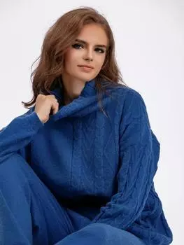 Осенне-зимний теплый утолщенный свитер для женщин, спортивный костюм, трикотажный комплект из 2 предметов, свитер с высоким воротом и эластичные брюки, костюмы One Size темно-красного