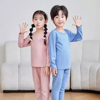 Осенне-зимний термокостюм для девочек, комплекты одежды для мальчиков, теплый костюм без следов, детская одежда 100 светло-фиолетовый