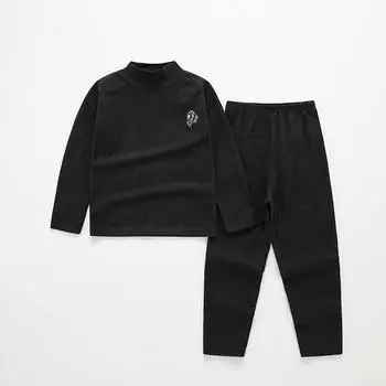 Осенне-зимний термокостюм для девочек, комплекты одежды для мальчиков и девочек, теплая детская одежда ярких цветов 100 бежевый