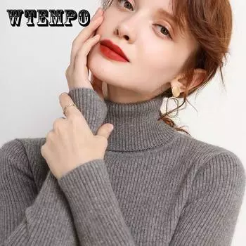 Осенне-зимний толстый свитер женский вязаный пуловер в рубчик, водолазка с длинным рукавом, тонкий джемпер, мягкий теплый пуловер XXL