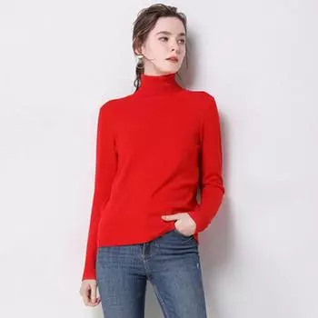 Осенне-зимний топ, однотонный пуловер для женщин, толстая вязаная женская водолазка, женский свитер оверсайз, вязаный свитер, пуловер, свитер S верблюд