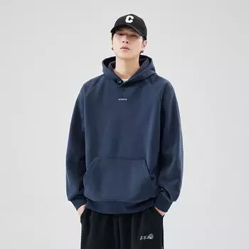 Осенне-зимний тяжелый свитер с капюшоном, мужской, американский тренд, флис, утолщенный, парный пуловер M