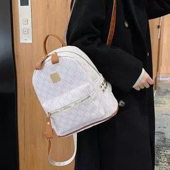 Осенне-зимний универсальный рюкзак для женщин в иностранном стиле, небольшой рюкзак из искусственной кожи для отдыха и путешествий, модный студенческий многоцелевой рюкзак с буквами коричневый