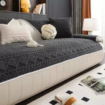 Осенне-зимний утолщенный чехол для дивана Шу, хлопковая бархатная подушка для дивана, 1/2/3/4/местный чехол для дивана, противоскользящий коврик для дивана с защитой от кошачьих царапин 70x70cm 1pcs