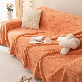 Осенне-зимний утолщенный плюшевый диван-полотенце, однотонный высококачественный чехол для дивана с защитой от кошачьих царапин, универсальный чехол для дивана, тканевый кремовый стиль 180*130cm