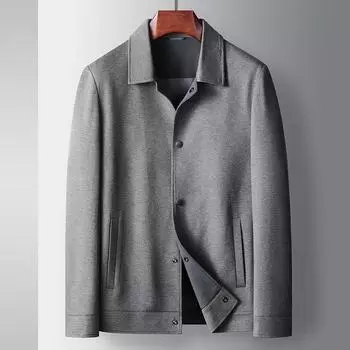 Осенне-зимний вариант с лацканами, легкая трикотажная повседневная куртка для людей среднего и молодого возраста 170 чёрный