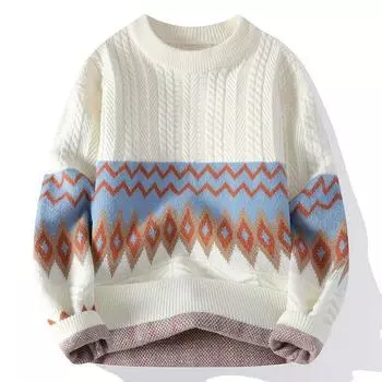 Осенне-зимний зеленый мужской свитер с круглым вырезом, модный свободный японский вязаный свитер для ленивого ветра M серый