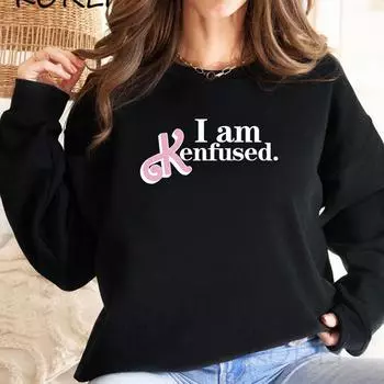 Осенне-зимний женский бархатный свитер с круглым вырезом и буквенным принтом Medium