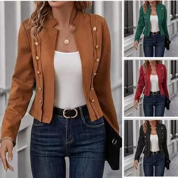 Осенне-зимний женский кардиган-костюм большого размера с несколькими пуговицами M красный