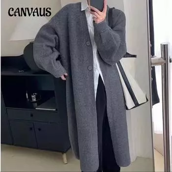 Осенне-зимний женский кардиган, свитер, джемпер, длинный джемпер, куртка «Ленивый ветер», плотный вязаный кардиган больших ярдов One Size красный