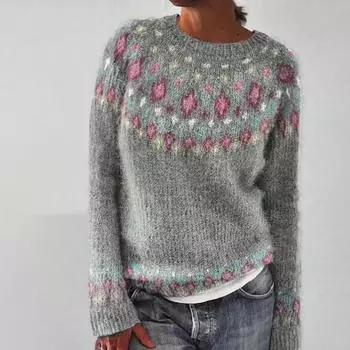 Осенне-зимний женский модный свитер с круглым вырезом, соответствующий цвету, свободный модный пуловер, свитер 5XL