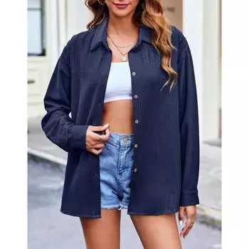 Осенне-зимний женский однотонный кардиган с лацканами на пуговицах, свободные топы с длинными рукавами S розы красного