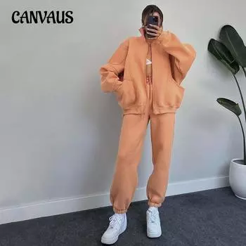 Осенне-зимний женский однотонный свитер больших размеров с лацканами и длинными рукавами, модный повседневный костюм с длинными брюками S чёрный