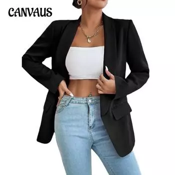 Осенне-зимний женский пиджак, однотонный костюм с лацканами, темпераментная пригородная куртка, топы S зелёный