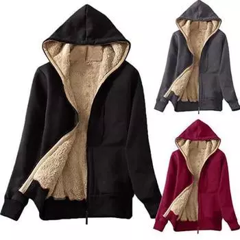 Осенне-зимний женский плюшевый свитер больших размеров с капюшоном, плюшевая куртка, женская куртка