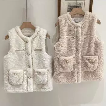 Осенне-зимний женский плюшевый жилет, женская хлопковая утолщенная свободная жилетка, куртка S хаки