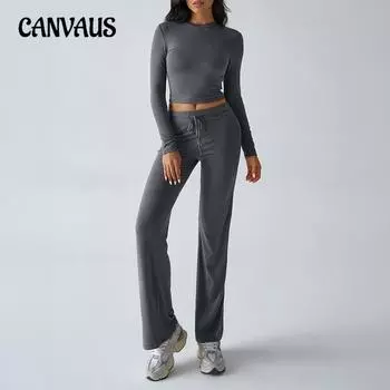 Осенне-зимний женский повседневный спортивный костюм Y2K с длинными рукавами и брюками на шнуровке S темно-синий