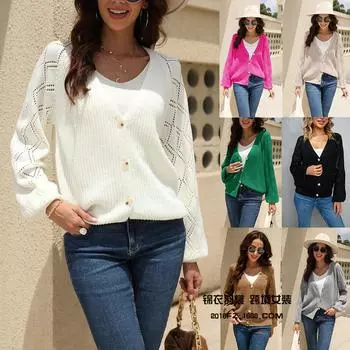 Осенне-зимний женский повседневный трикотаж, облегающее пальто с полыми пуговицами S абрикосовый