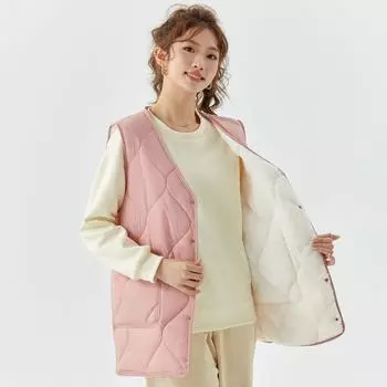 Осенне-зимний женский пуховый хлопковый жилет, утолщенный и с увеличенным теплом в длинной части, тонкий жилет Mao, модный и теплый M