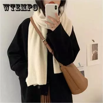 Осенне-зимний женский шарф, имитация кашемира, утепленный модный теплый шарф, однотонный дикий шарф, шаль озеро синий