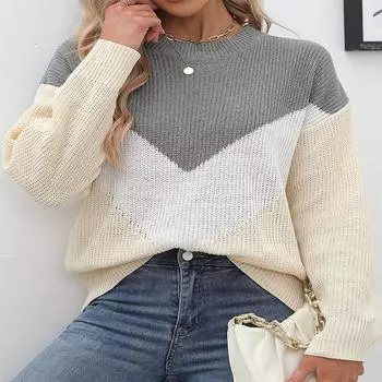 Осенне-зимний женский свитер больших размеров с широкими бретелями S серый