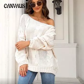 Осенне-зимний женский свитер большого размера, свободный вязаный свитер, модный пуловер с круглым вырезом, свитер