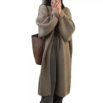 Осенне-зимний женский свитер, длинный свитер премиум-класса Sense, свободный дизайн, нишевая ветровка для ленивых, кардиган, куртка, топы One Size розовый