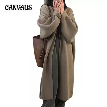 Осенне-зимний женский свитер, длинный свитер премиум-класса Sense, свободный дизайн, нишевая ветровка для ленивых, кардиган, куртка, топы One Size розовый