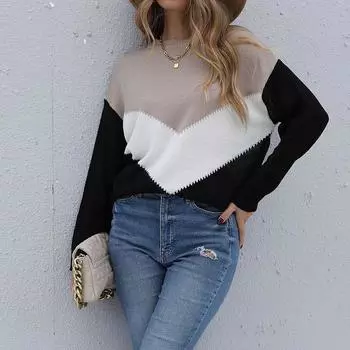 Осенне-зимний женский свитер, модный свитер с длинным рукавом и половиной высокой горловины S чёрный