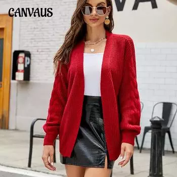Осенне-зимний женский свитер, однотонный вязаный кардиган средней длины, повседневный свитер, куртка