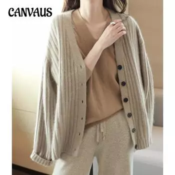 Осенне-зимний женский свитер, простой повседневный вязаный кардиган с v-образным вырезом, женский свободный ленивый ветровой свитер One Size красный