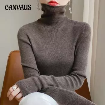 Осенне-зимний женский свитер со сложенным воротником, женский однотонный свитер с утолщенным низом, большой размер, эластичный внутренний женский трикотаж S верблюд