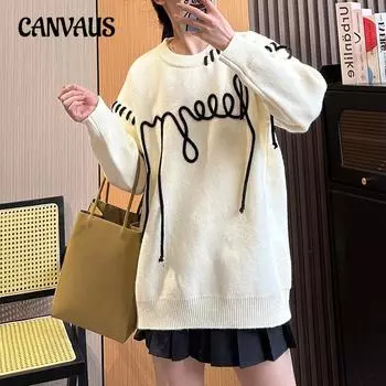 Осенне-зимний женский свитер в стиле ретро, мягкий свитер, свободный вязаный топ в ленивом стиле One Size серый