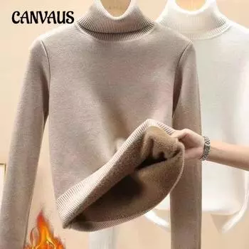 Осенне-зимний женский свитер, вязаный свитер, толстый свитер с высоким воротом, теплая рубашка, топы с длинными рукавами