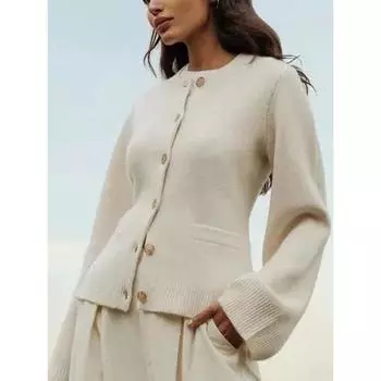 Осенне-зимний женский топ, ультрамягкий, на пуговицах, с открытым передом, длинный рукав, обычная эластичная ткань, классическая форма, повседневный трикотажный кардиган, куртка XXL чёрный