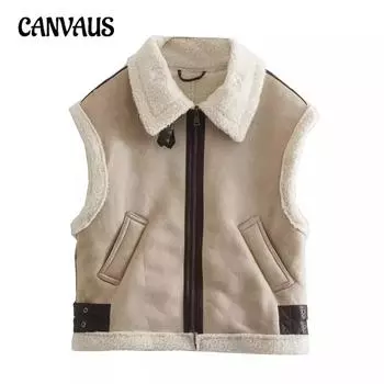 Осенне-зимний женский трехцветный теплый жилет с ручной вязкой XS чёрный