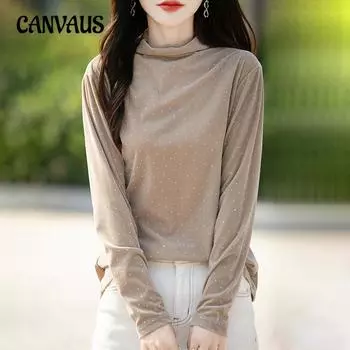 Осенне-зимний женский трикотаж, полувысокий ворот, свитер, внутренняя объемная кружевная ажурная рубашка S розовый