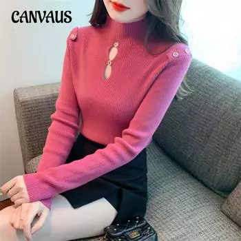 Осенне-зимний женский трикотаж, рубашка с полувысоким воротником внутри, трикотаж с бисером, топы с длинными рукавами One Size белый