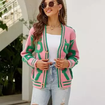 Осенне-зимний женский вязаный кардиган, свитер с v-образным вырезом на пуговицах, уютный повседневный вязаный кардиган S белый