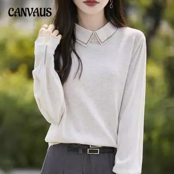 Осенне-зимний женский вязаный свитер, пуловер, свитер с лацканами, воротник рубашки, длинный рукав, свитер S розовый