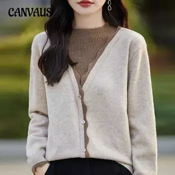 Осенне-зимний женский вязаный свитер с высоким воротом, пуловер с длинными рукавами, низ свитера, топы M красный