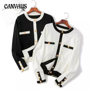 Осенне-зимний женский вязаный топ, маленький парфюмерный стиль, вязаный кардиган знаменитостей, цветная куртка, тонкая универсальная куртка с длинными рукавами, блузка