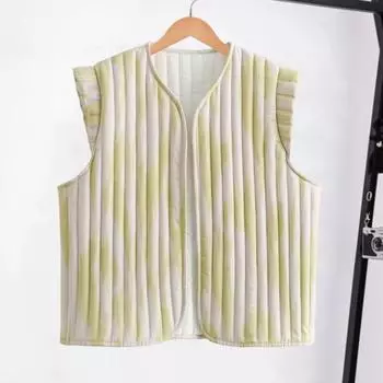 Осенне-зимний женский жилет с принтом, однобортный, с V-образным вырезом, без рукавов, с подкладкой, толстый теплый жилет, повседневная одежда, пальто для поездок на работу S фиолетовый