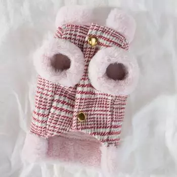 Осенне-зимний жилет для собаки из искусственного кроличьего меха, можно водить на поводке, бархатная теплая одежда с хлопковой подкладкой, одежда для маленьких собак и кошек, двухлапая одежда для питомцев XS (recommended weight 1-1.5 kg)