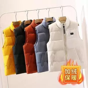 Осенне-зимний жилет из овечьей шерсти, зимнее пальто, короткий жилет, хлопковое пальто, новый пуховик из утолщенного хлопка, теплая хлопковая куртка, жилет M - (85-497.5 kg)