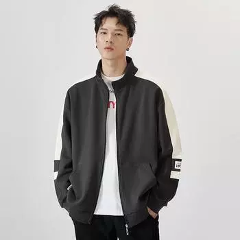 Осенне-зимняя американская повседневная куртка мужская свободная большого размера с длинным рукавом серый модный тяжелый кардиган свитер модный бренд M серый