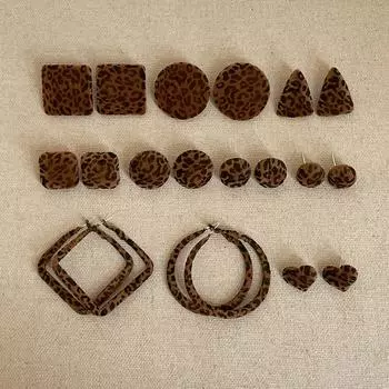 Осенне-зимняя атмосфера леопардовый принт фланелевые серьги-гвоздики женские легкие роскошные ретро простые индивидуальные модные изысканные универсальные серьги