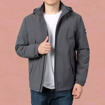 Осенне-зимняя бархатная стеганая мужская куртка, повседневная свободная мужская куртка, быстросохнущая теплая мужская куртка M серый