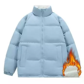 Осенне-зимняя бархатная утолщенная стеганая куртка, теплая одежда для пар, воротник-стойка, теплая стеганая одежда, мужские и женские куртки S белый